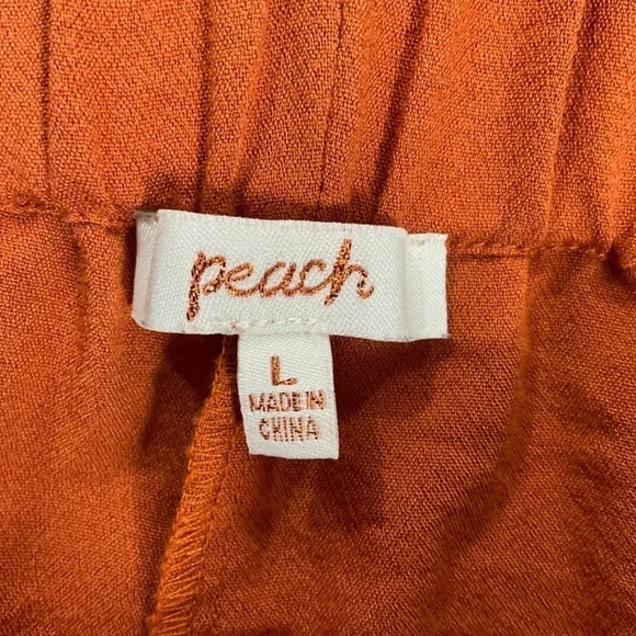 Peach paperbag short Women’s Tie shorts size Large  rust orange - Picture 8 of 10